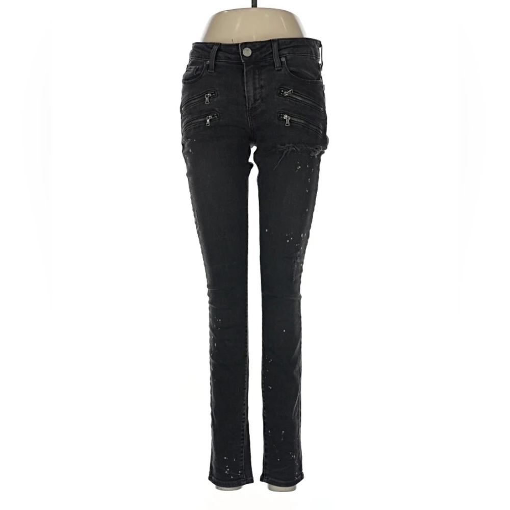 Paige distressed black ripped jeans - 4